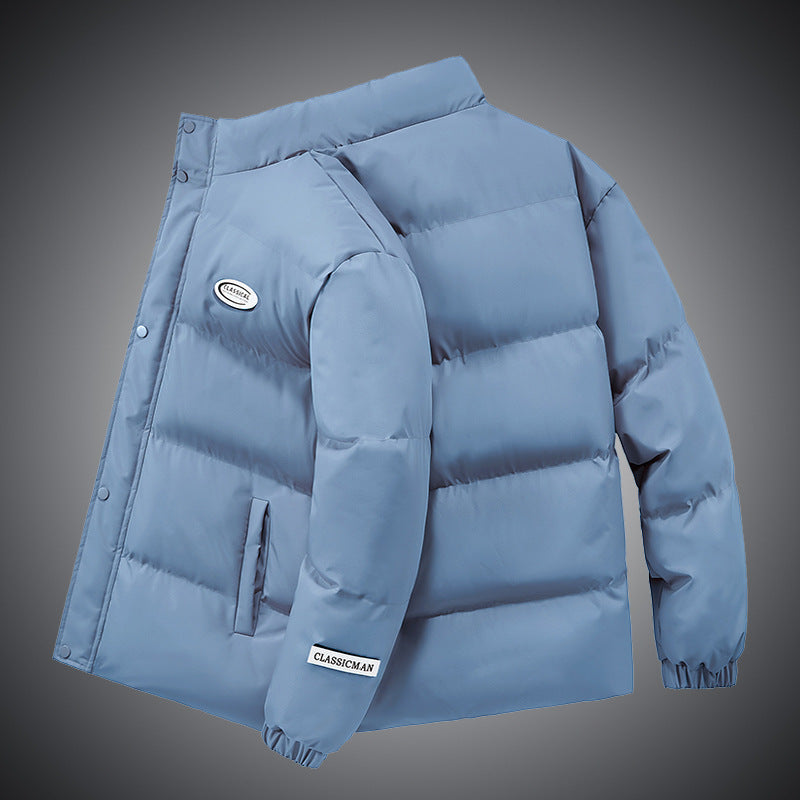 Men And Women Solid Color Stand-up Collar Bread Clothes Loose Cotton Jacket