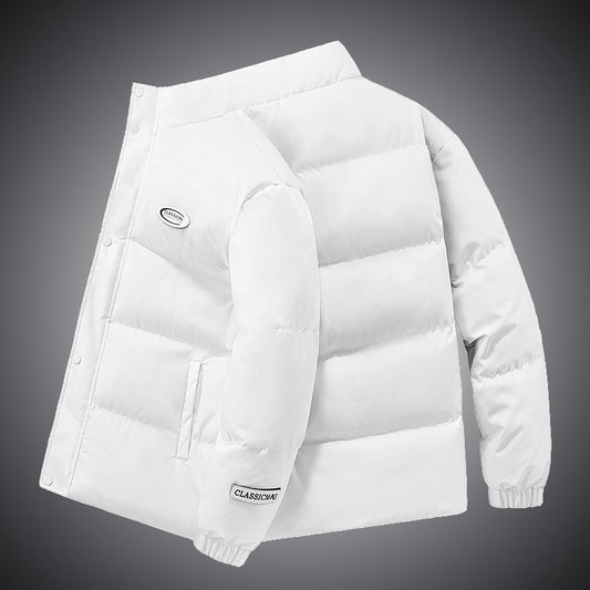 Men And Women Solid Color Stand-up Collar Bread Clothes Loose Cotton Jacket