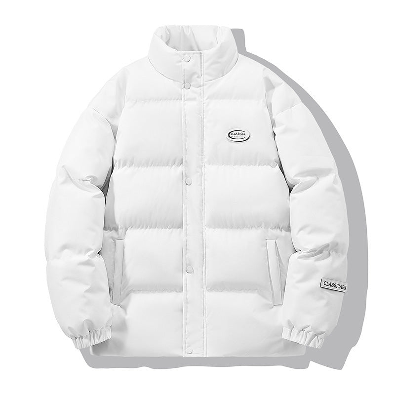 Men And Women Solid Color Stand-up Collar Bread Clothes Loose Cotton Jacket